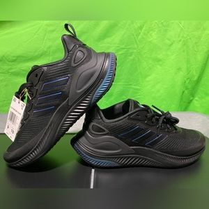 Mens adidas alphamagma running training shoes size 9 black dark marine running